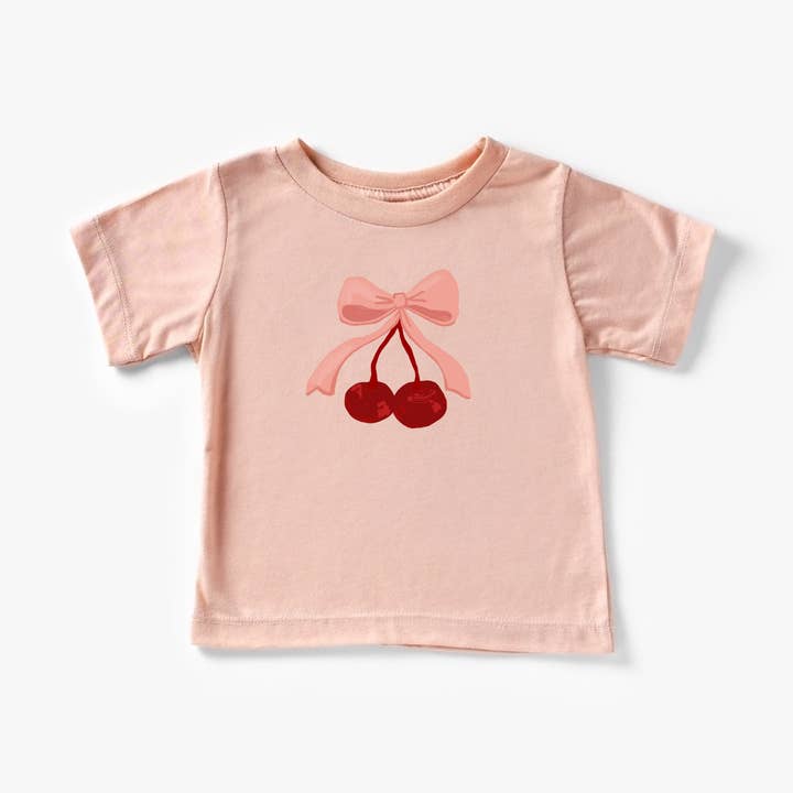 Ma Cherie Cherry and Coquette Bows Kids Shirt for wholesale by Benny & Ray Apparel
