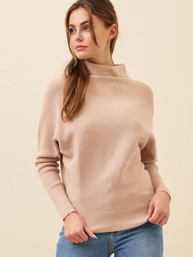 RIVIR – Großhandel Strickpullover – Damen – Lina Stricktop mit Stehkragen in Übergröße9