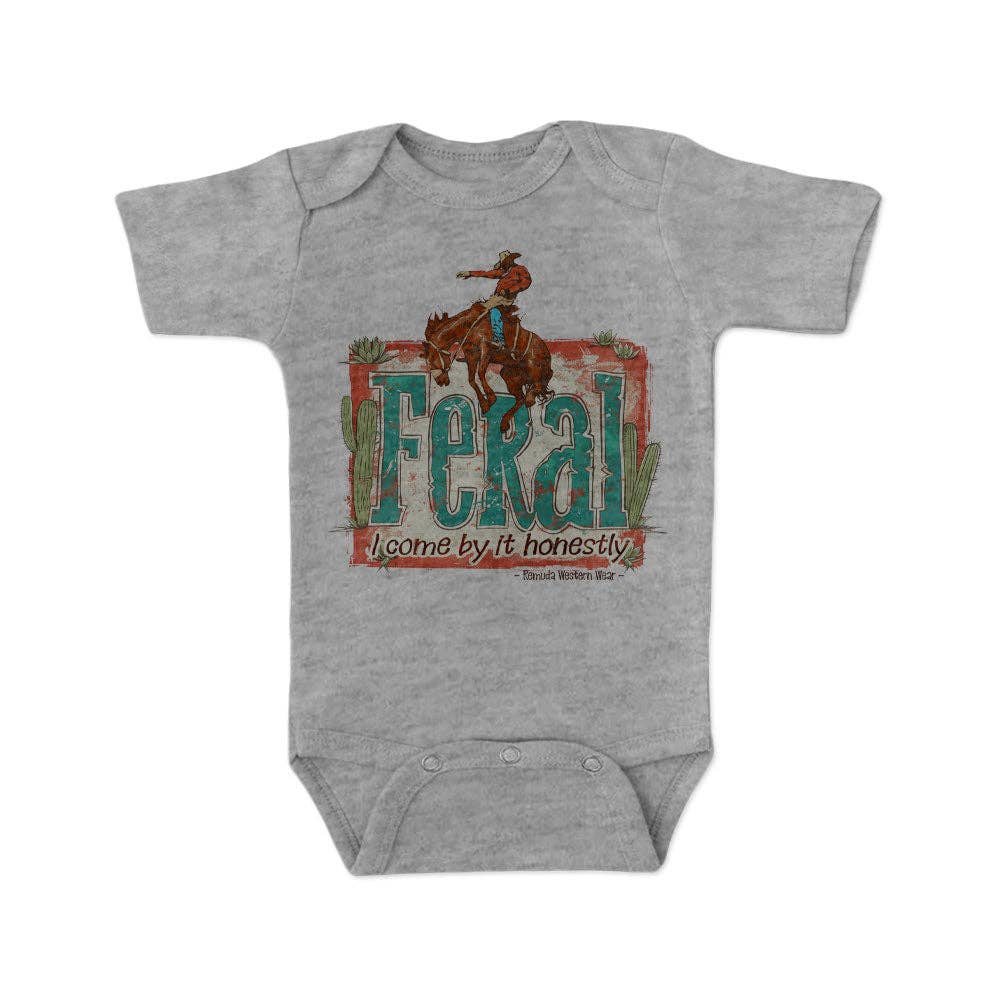 Remuda Western Wear - Wholesale Bodysuit (Non-Footed) - Baby - Feral, I Come By It Honestly Infant One Piece Romper2