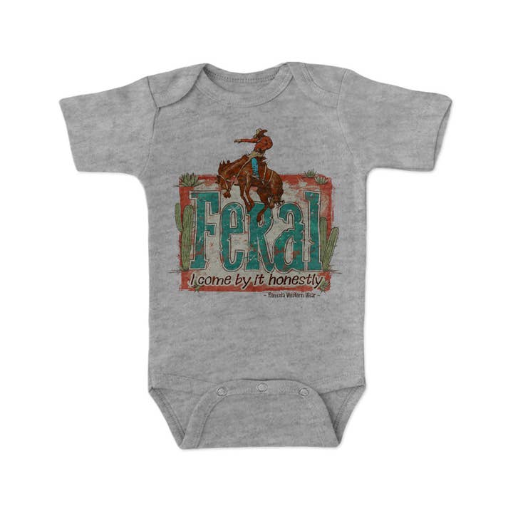 Remuda Western Wear - Wholesale Bodysuit (Non-Footed) - Baby - Feral, I Come By It Honestly Infant One Piece Romper2