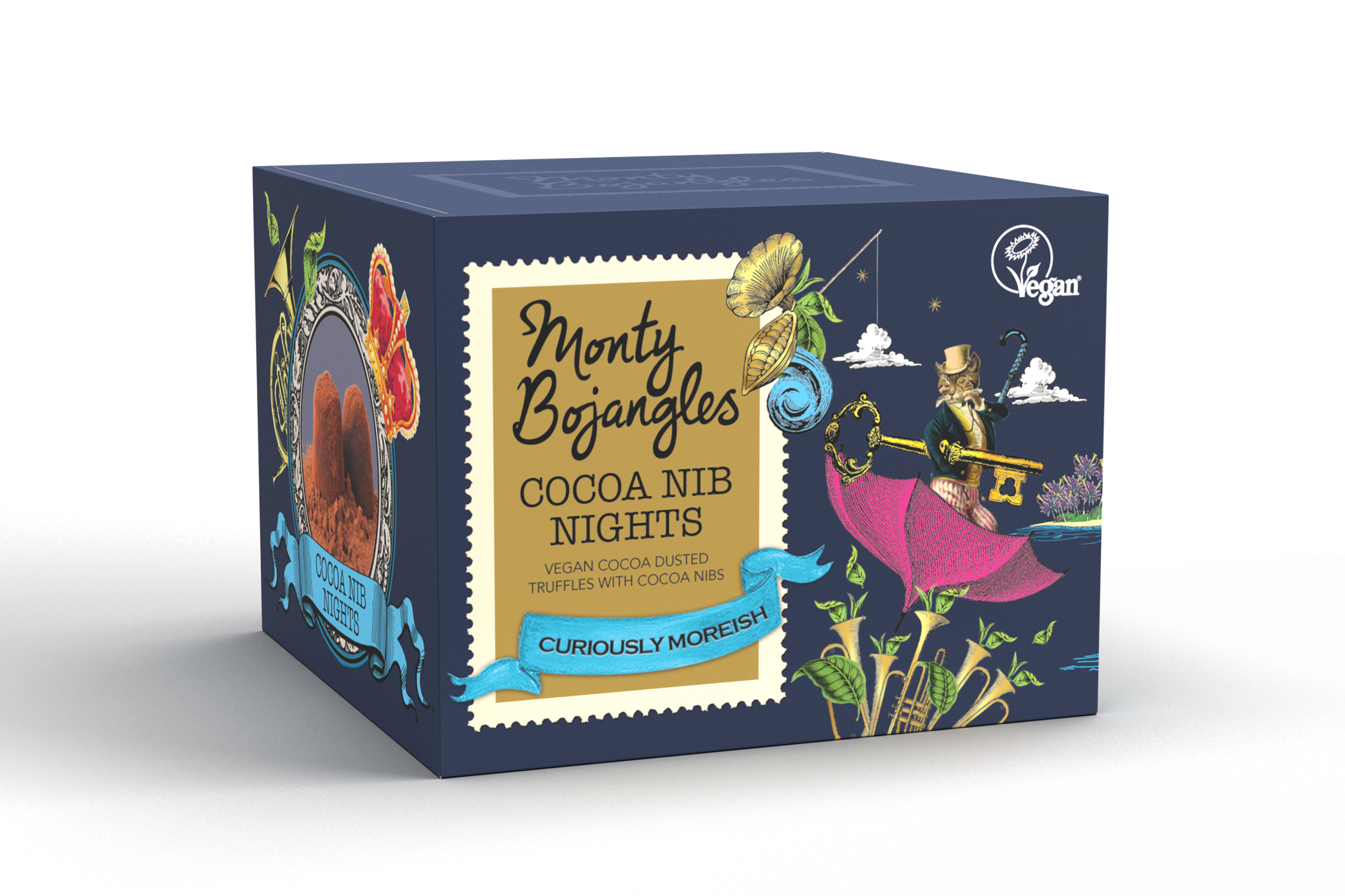 Monty Bojangles – wholesale Chocolate-covered sweets – Monty Bojangles Cocoa Nib Nights Cocoa Dusted Truffles 100g1
