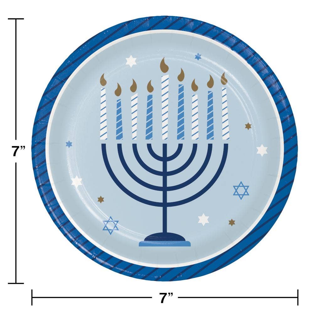 Bulk Party Decor - Wholesale Disposable Plate - Bulk Hanukkah Celebration Paper Dessert Plates (96 per Case)2