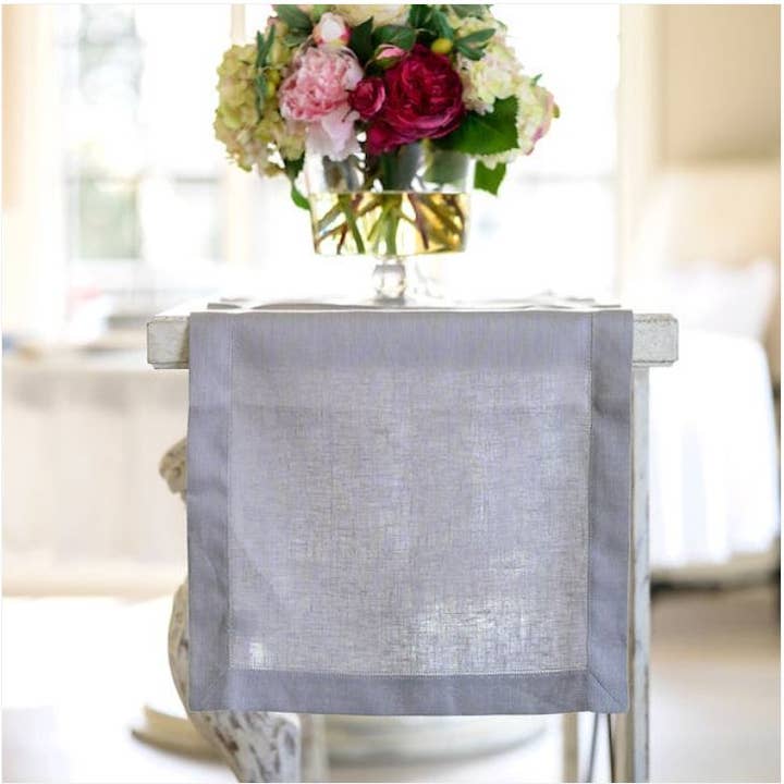 Arte Italica & Crown Linen Designs - Wholesale Table Runner - Hemstitch Linen Table Runner-SALE4