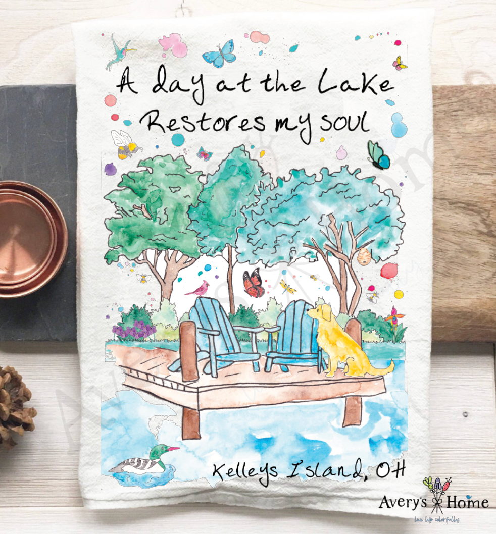 Avery's Home - Wholesale Tea Towel - A Day at the Lake or River Customizable Tea Towel57