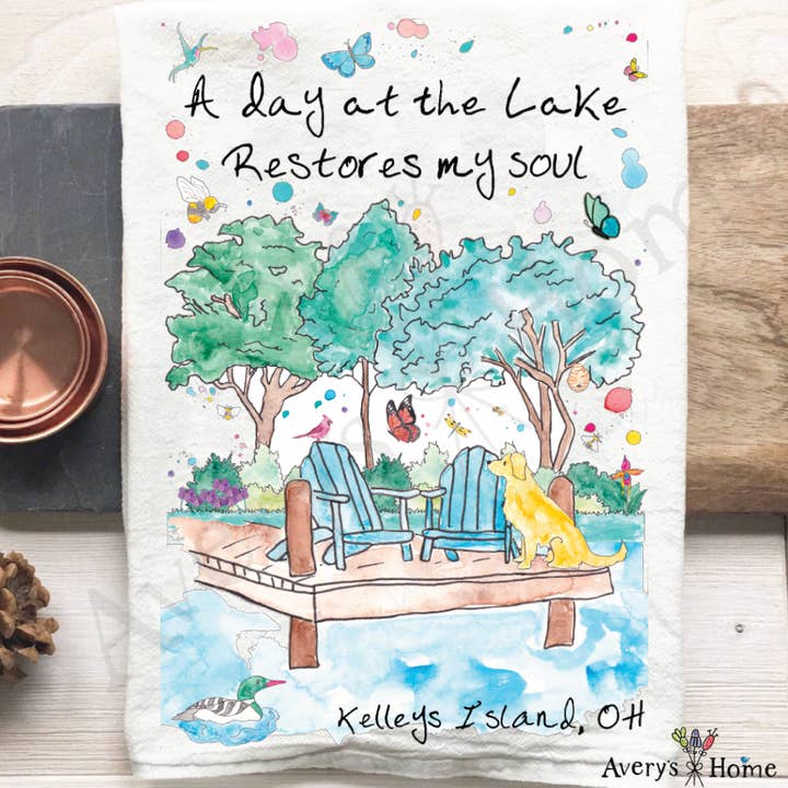 Avery's Home - Wholesale Tea Towel - A Day at the Lake or River Customizable Tea Towel57