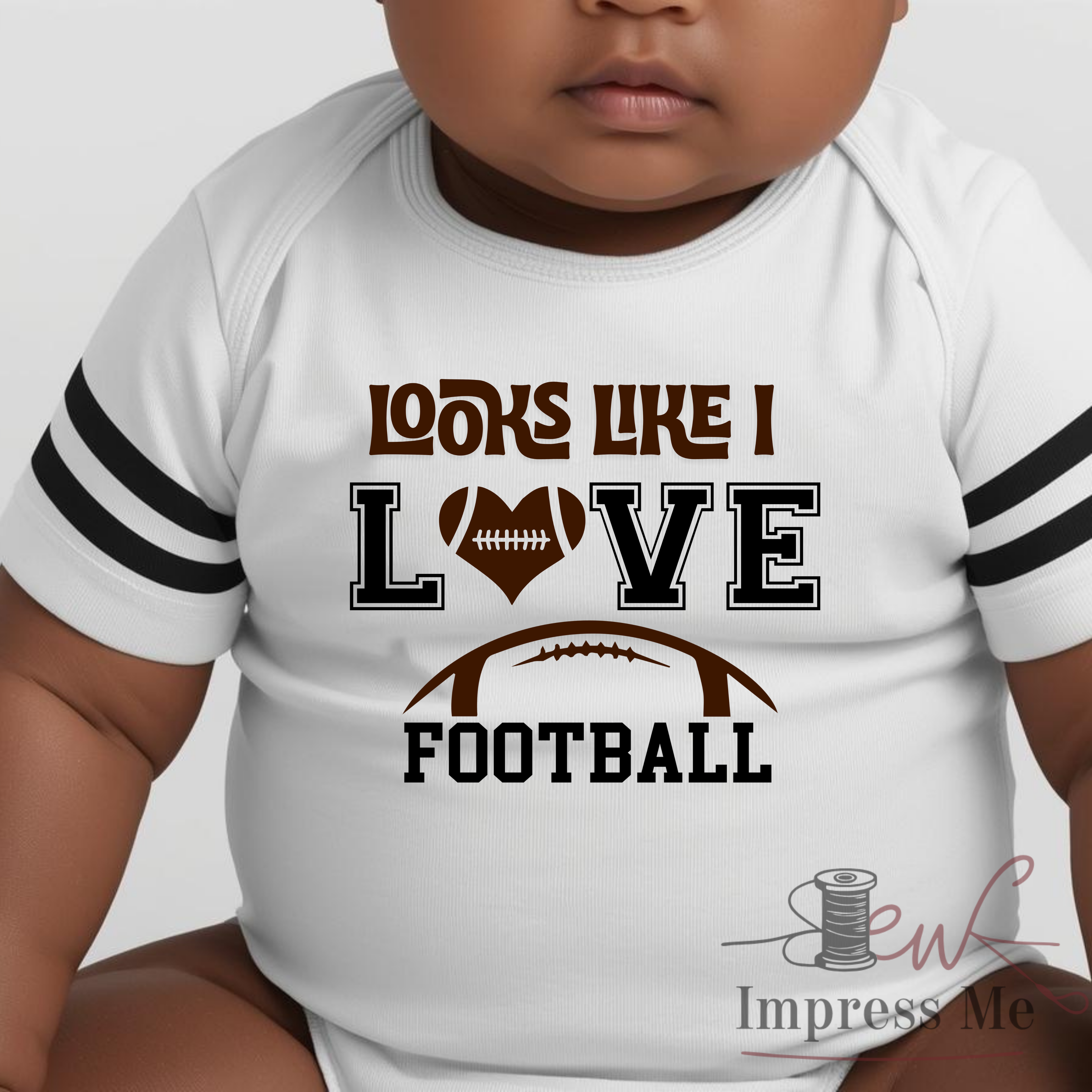 Sew Impress Me - Wholesale Bodysuit (Non-Footed) - Baby - "Looks Like I" Love Football Sports Onesie | Baby Apparel3