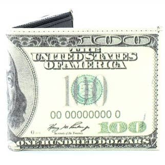 Leather Impressions Inc - Wholesale Wallet - Men's - Old $100 Dollar Bill Vegan Leather Bi Fold Wallet # VL 502