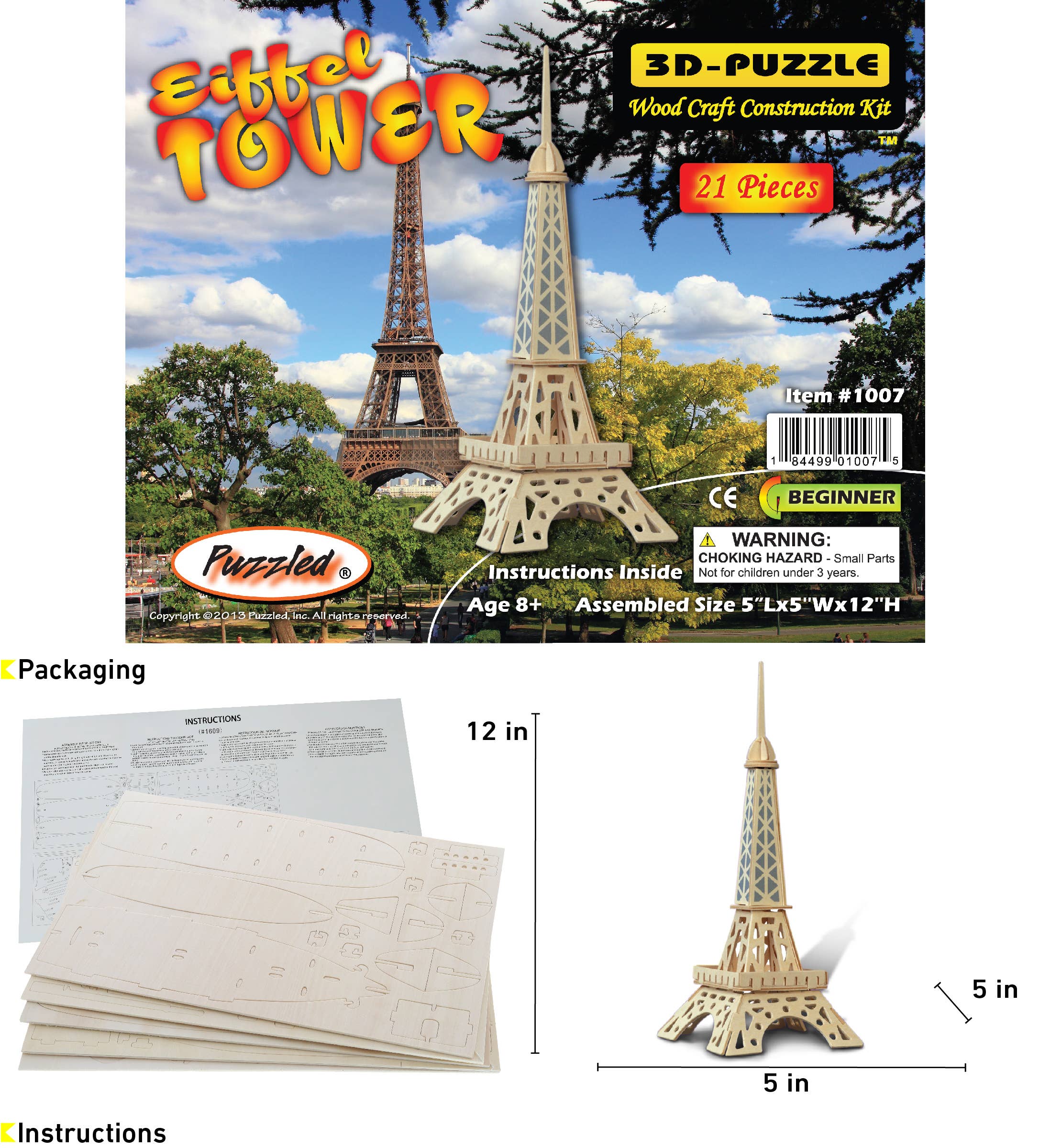 Cota Global - Wholesale Puzzle - Kids - 3D Puzzles - Eiffel Tower1