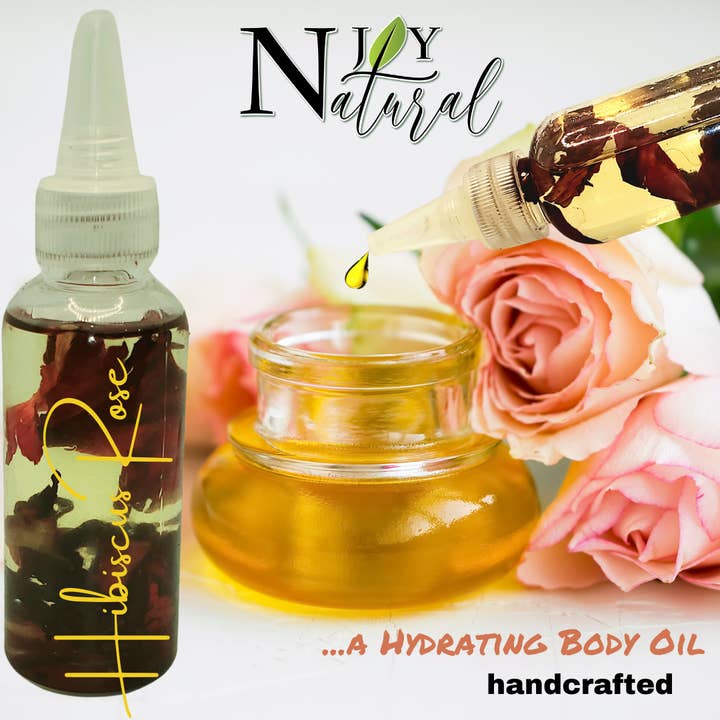 Hibiscus Rose Hydrating Body Oil, 2 Oz. for wholesale by NJOY Natural