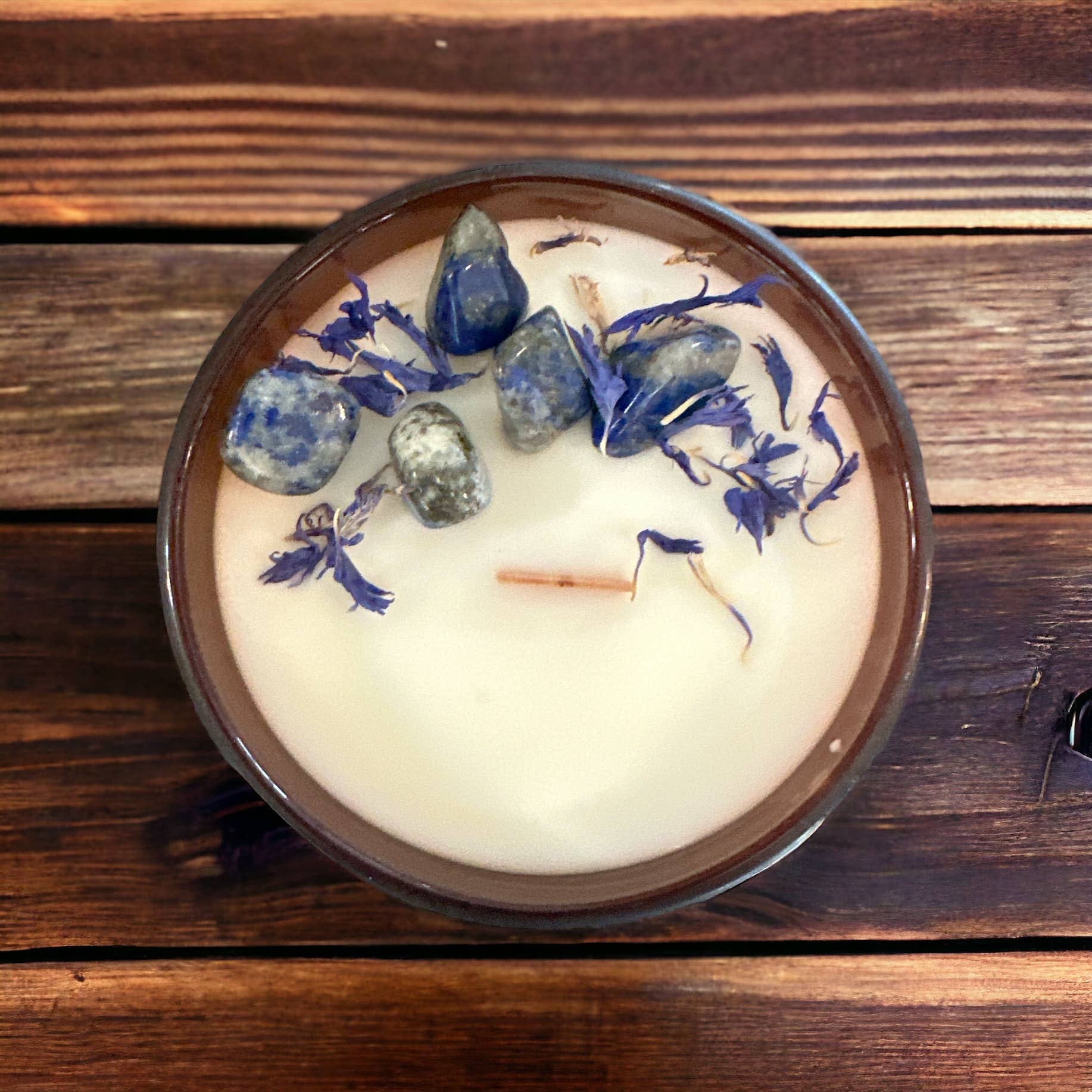 Well Fed Wolf L.L.C. - Wholesale Jar/Filled Candle -  Organic Soy Wax Candle w/ Bamboo Lid, Natural Oils,Crystals0