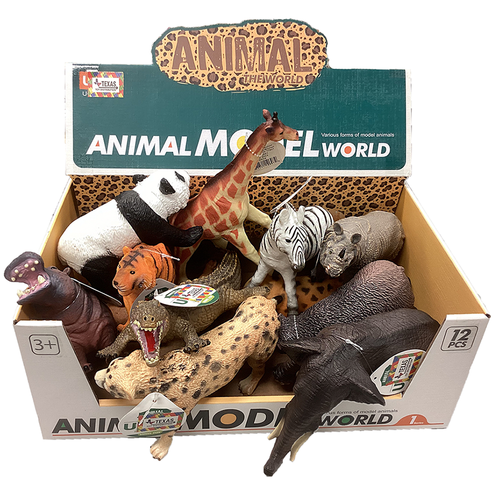 Texas Toy Distribution – wholesale Figurine toy – Kids – Large Animal Wildlife Display Box of x12 Figurine Models0
