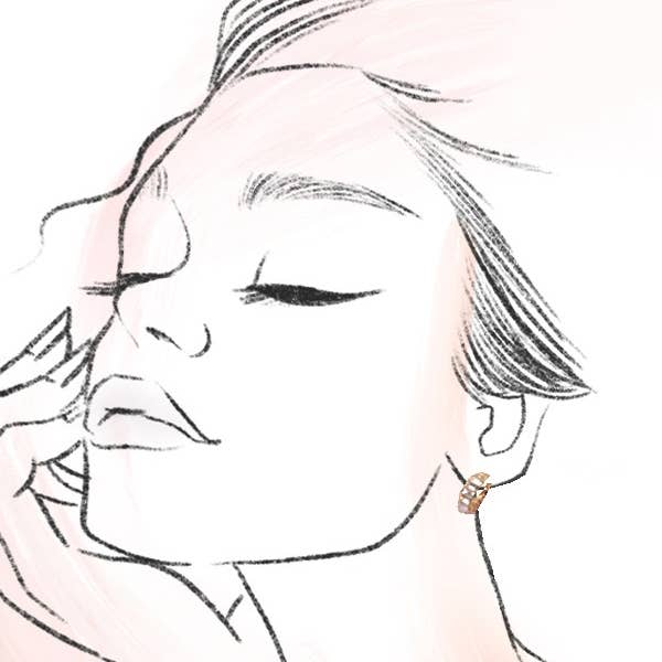 Gold BAGUETTE STONE DOUBLE HOOP HUGGIE TRIO EARRINGS | 80E5317 for wholesale on Faire3