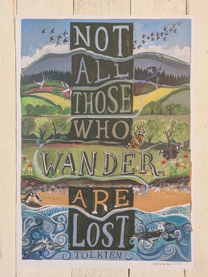 Not All Those Who Wander Poster Print for wholesale by Driftwood Designs