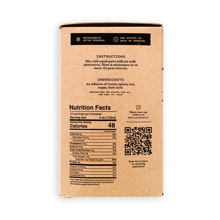 KOLKATA CHAI CO - Wholesale Iced Tea - Organic Microbrewed Masala Chai Concentrate