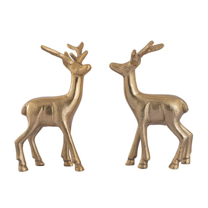 Voglrieder – Decoração de Natal por atacado – Conjunto de figuras decorativas de 2 cervos decoração de mesa figura animal metal3