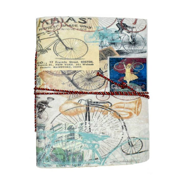 Cuaderno de Papel Hecho a Mano, Diseño de Bicicleta en la Portada 10 x 15 cm para venta al por mayor de Shared Earth