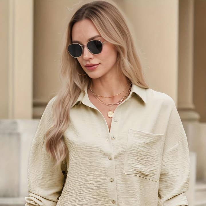 Pure Color Patch Pocket Shirt and other Purchase Wholesale patch pocket. Free Returns & Net 60 Terms on Faire trending on Faire.