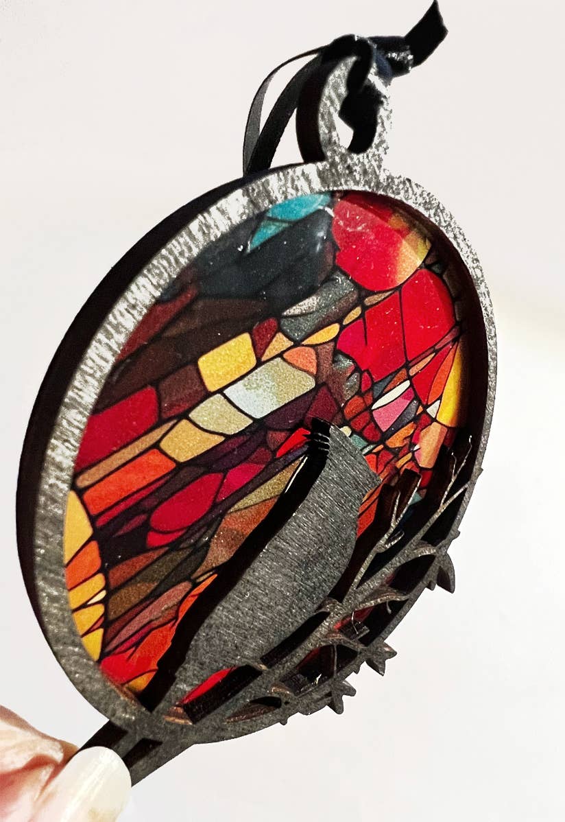 Squirrel Tacos Papercuts – wholesale Ornament – Cardinal Ornament Suncatcher – Woodland Bird1