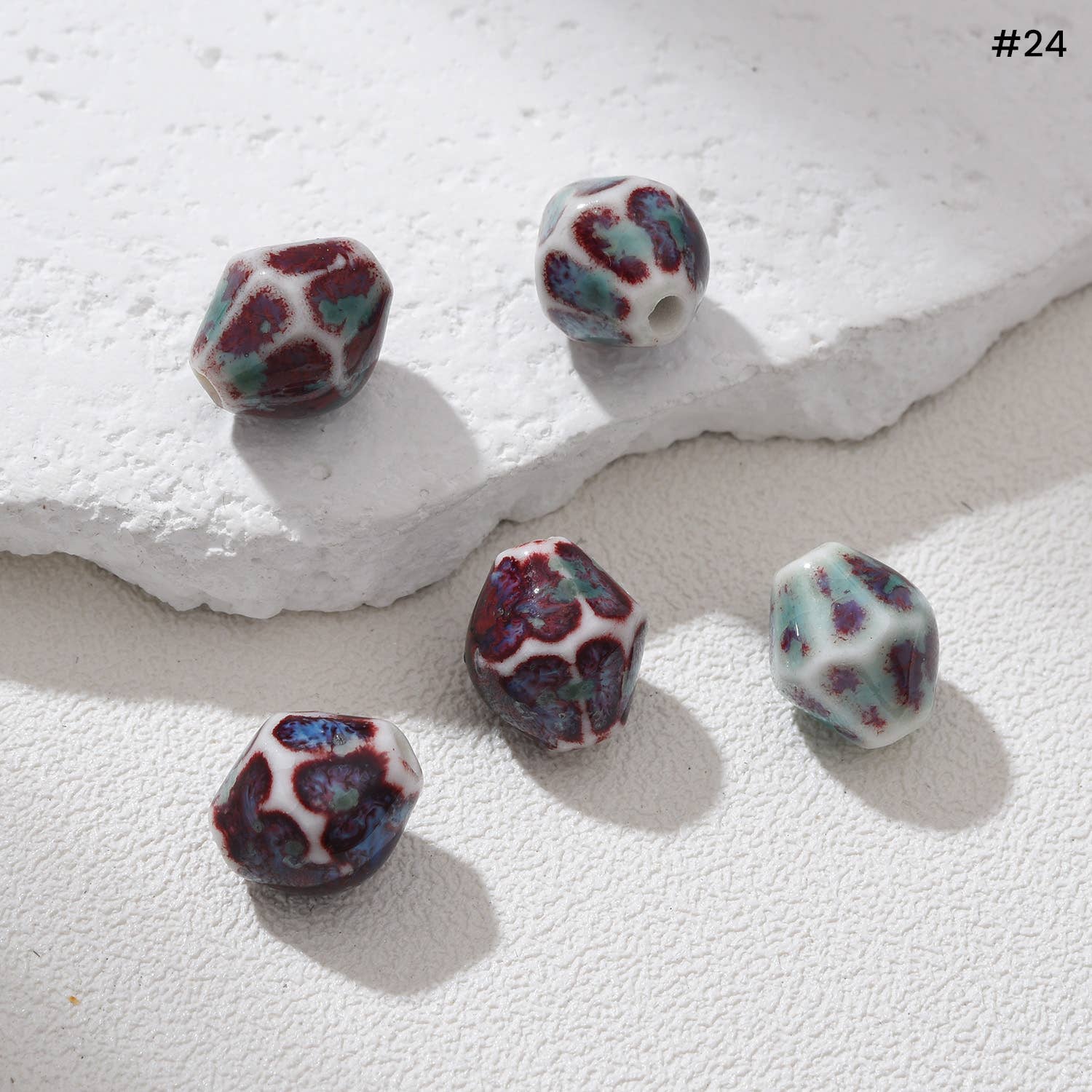 Beads Creation - Wholesale Beads - Diamond Ceramic Bead Sparkling Gemstone Spacer ORG27823