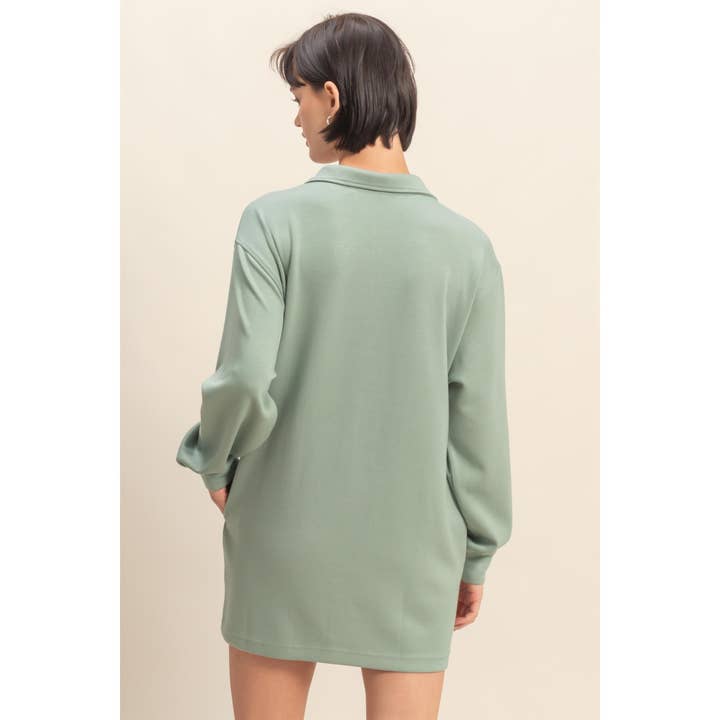 HYFVE - Wholesale Dress - Women's - Double Knit Half Zip Up Long Sleeve Mini Dress13