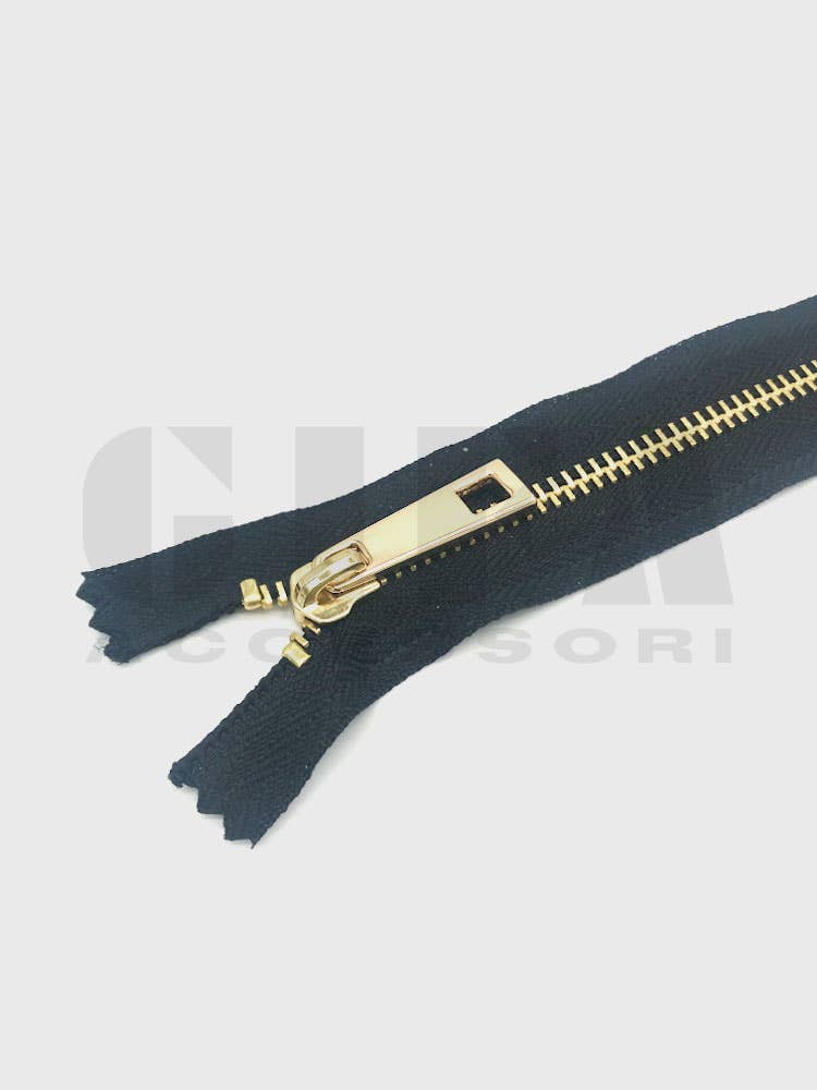 Gifa Accessori - Wholesale Zipper - Fixed metal zippers type 5 complete with Gold slider CUSTOM MADE1