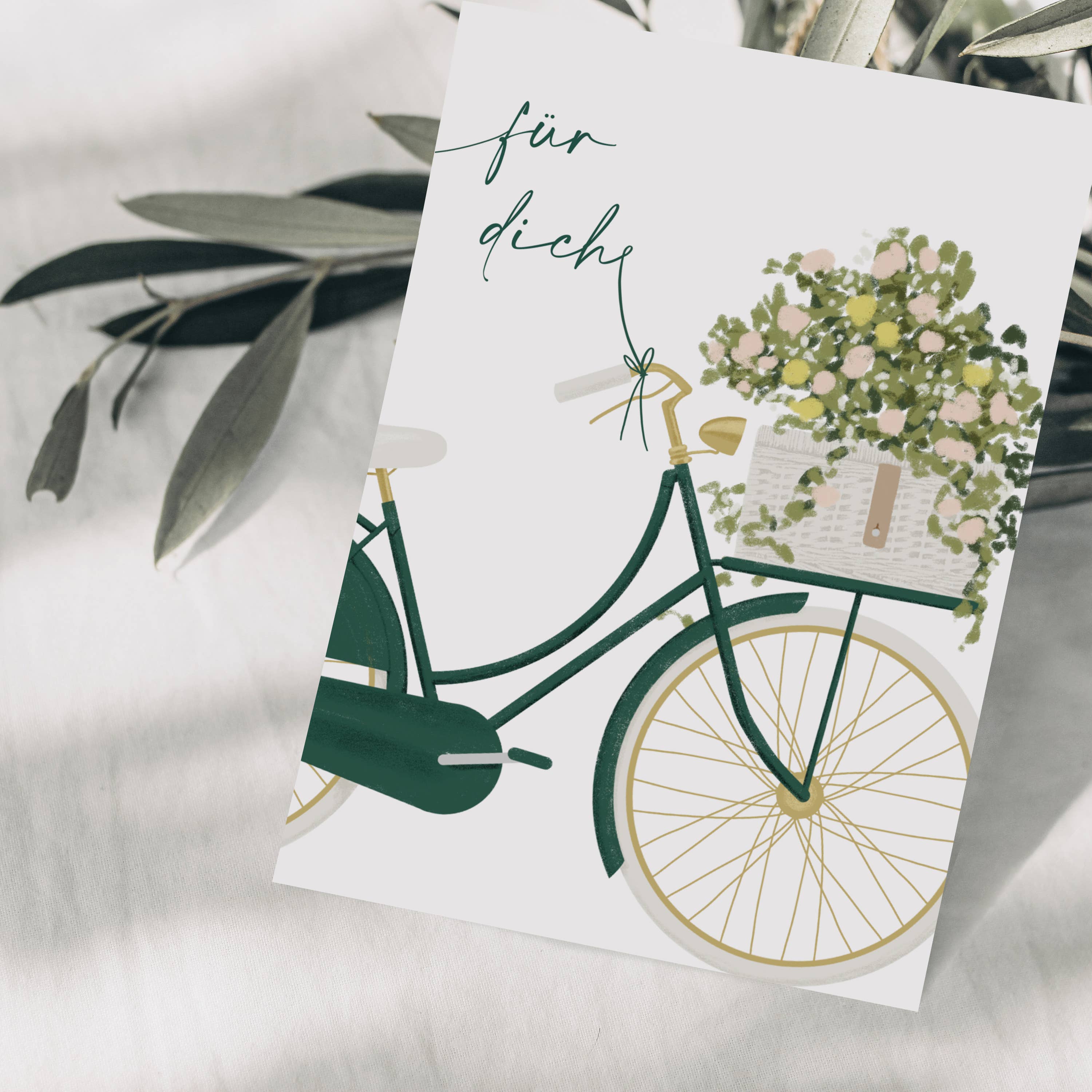 Wildblumen Atelier - Wholesale Postcard - Postcard 'for you' bicycle with flowers, FSC certified1