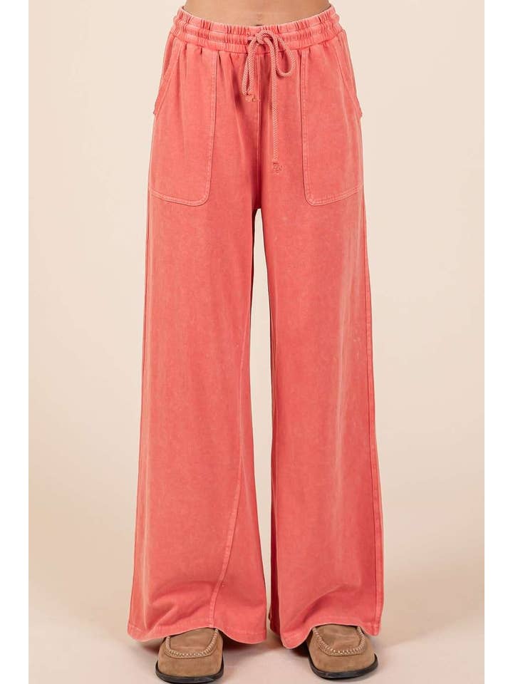 mittoshop - Wholesale Pants - Women's - MINERAL WASH FRENCH TERRY WIDE LEG PANTS25