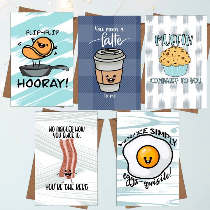 The Breakfast Love Brunch Bundle of Prints Lykønskningskort Se for engroshandel hos Stick With It Sticker Co