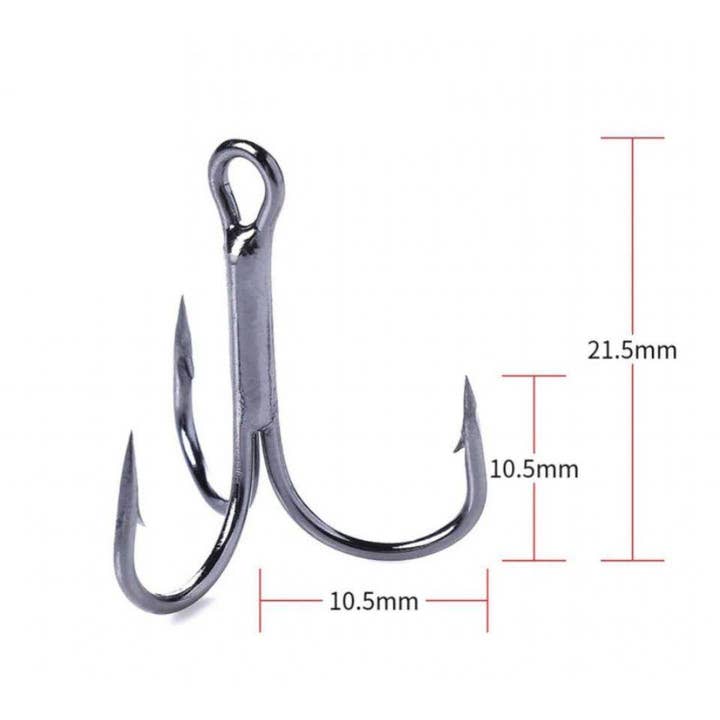 Outdoor Junction - Wholesale Outdoor Sign - (20) Carbon Steel 3-Prong Treble Fishing Hooks5