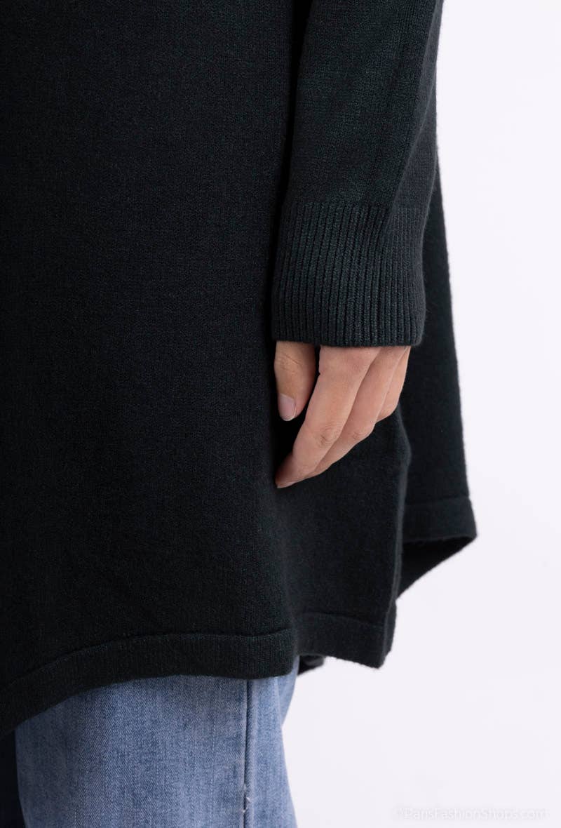 L'Emotion - Wholesale Tunic Sweater - Women's - Asymmetric Cut Turtleneck Tunic Sweater14