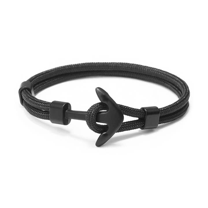 Men’s Black Anchor Bracelet | Adjustable Nautical Jewelry for wholesale by O Yeah Gifts