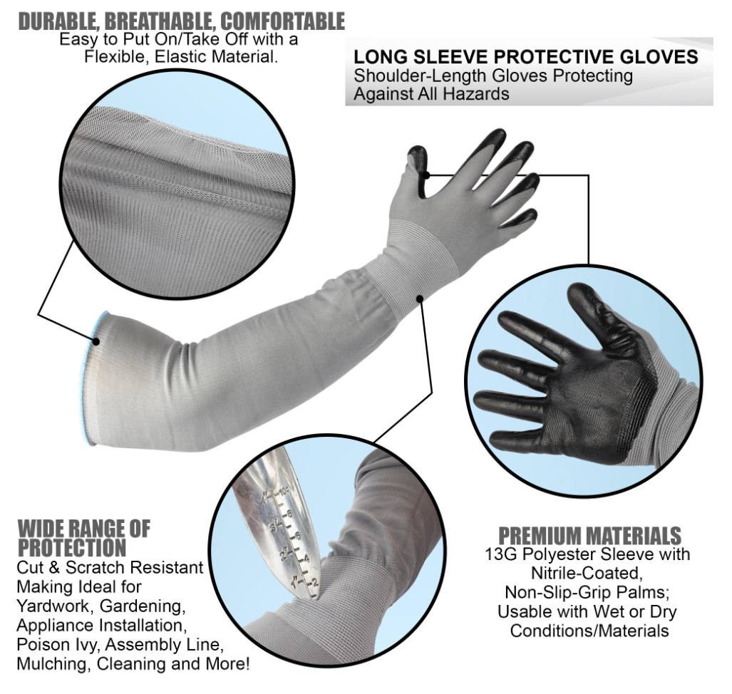 CharGuy Gear - Wholesale Garden Gloves - Long Sleeve Garden Work Gloves Protection Sleeves6
