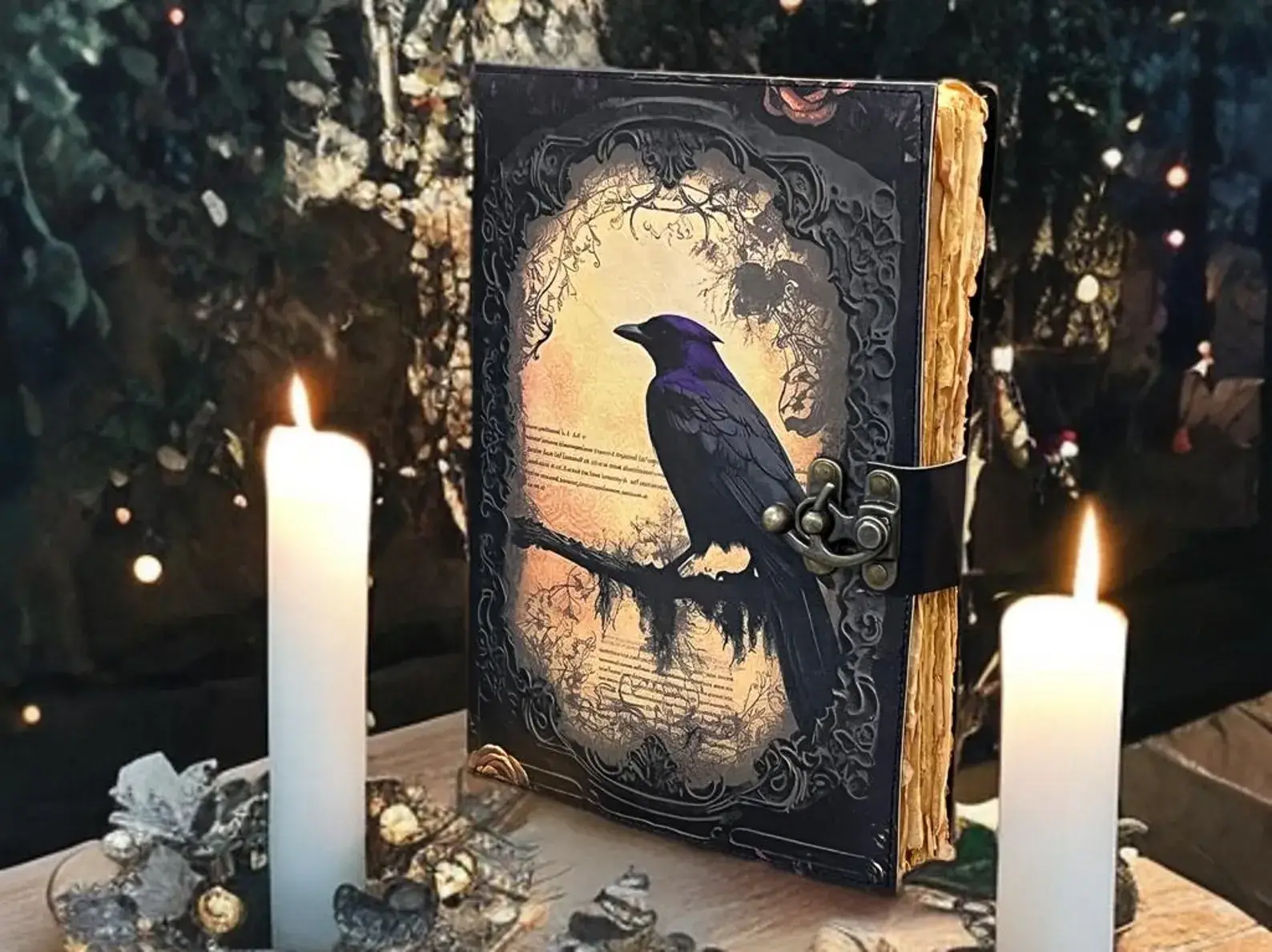 MNM HANDICRAFTS - Wholesale Journal/Diary - Leather Gothic Journal Magical Raven Skull CelestialNotebook1