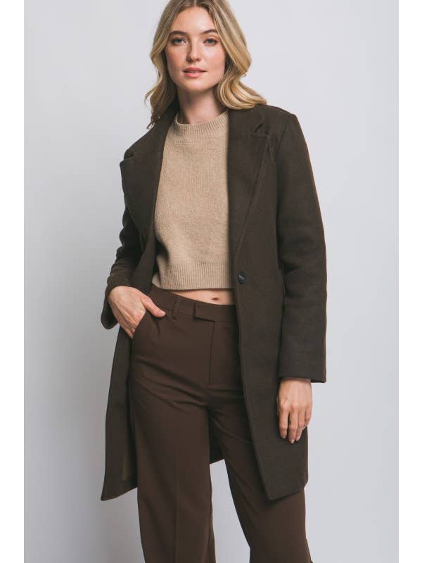 Lemon Tree - Wholesale Coat - Women's - Notched Lapel Long Sleeve Coat16