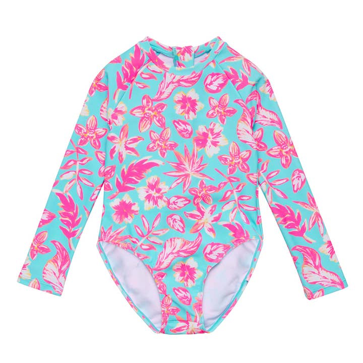 Tropical Glow Återvunnen LS Surfdräkt för wholesale av Snapper Rock Swimwear UPF50+