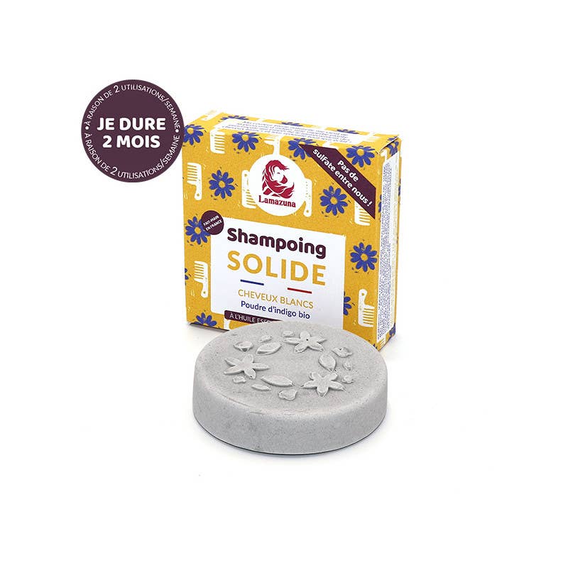 LAMAZUNA - Wholesale Shampoo Puck/Solid Shampoo - Solid shampoo - White hair with organic indigo powder