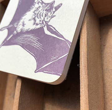 Blackbird Letterpress - Wholesale Notepad - brown bat jotter notepad1