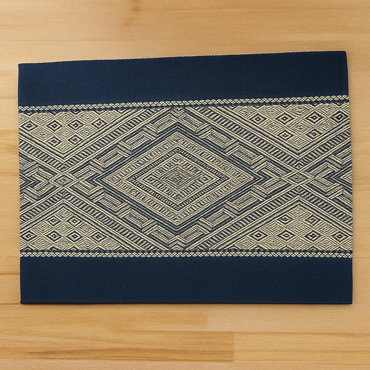 Fennco Styles - Wholesale Placemat - Woven Diamond Pattern Cotton Blend Placemat - 5 Colors