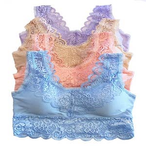 Miss Dazie Navy Blue Crochet Lace Bralette