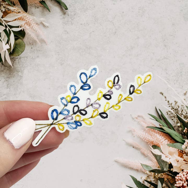 Embroidered Floral Bouquet Sticker for wholesale by Emily Faye Design Co.