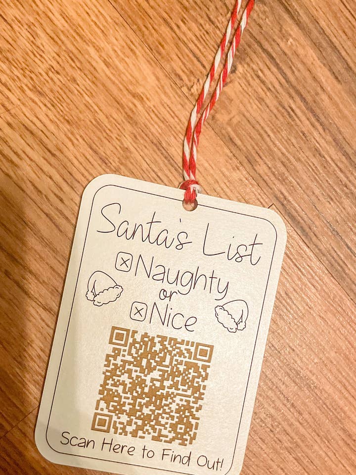 Lista di Babbo Natale - Bello o cattivo? Scansiona per scoprirlo - Codice QR interattivo per la vendita all'ingrosso da parte di LivaBella Designs
