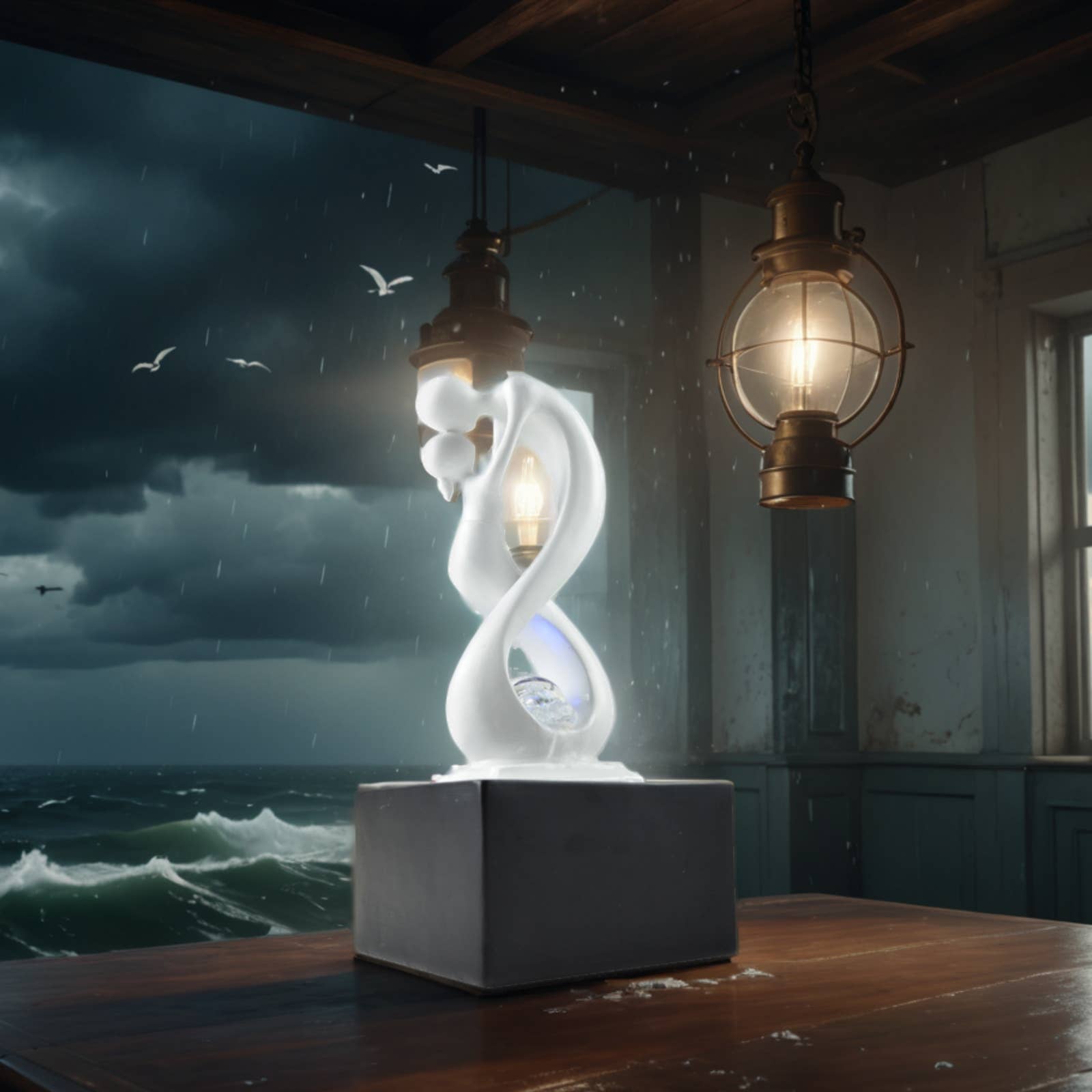 Zen'Arôme – Engroshandel Løber til kaminhylde – Moderne indendørs fontæne Amor i sort og hvid – gaveidé9