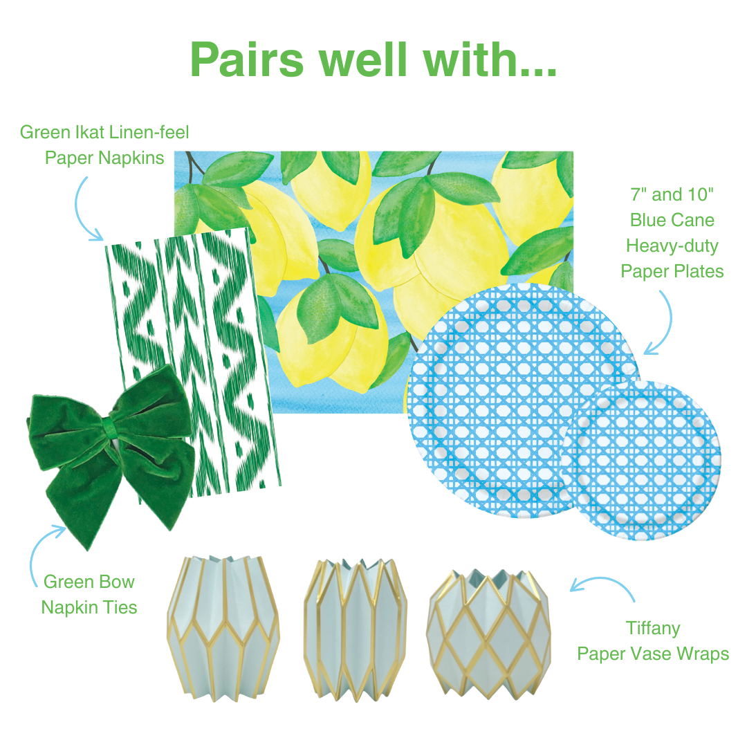 Lucy Grymes Designs - Vente Sets de table jetables - Bloc de Sets de Table en Papier Citron | Lot de 242