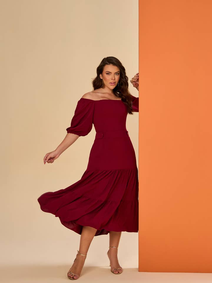 MARTINGALE MIDI DRESS for wholesale by MARA