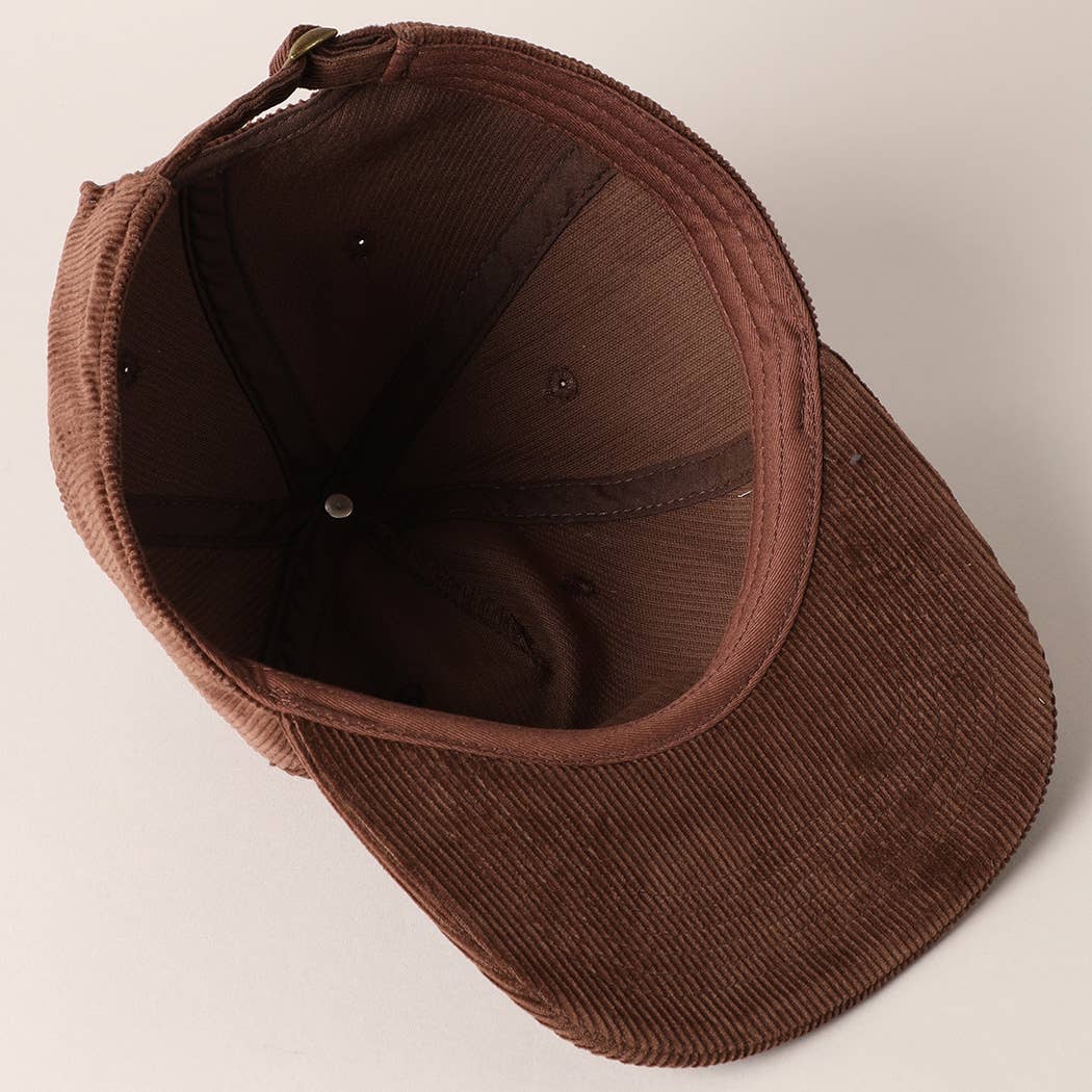 Fashion City – wholesale Baseball cap – Women's – Plain Corduroy Flat Brim Snapback Cap Baseball Hat12