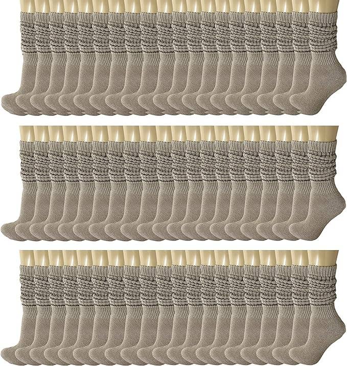 Mars Outlet Store LLC - Wholesale Socks - Women's - 120 Pairs Extra Long Heavy Slouch Cotton Socks, Size 5-1011