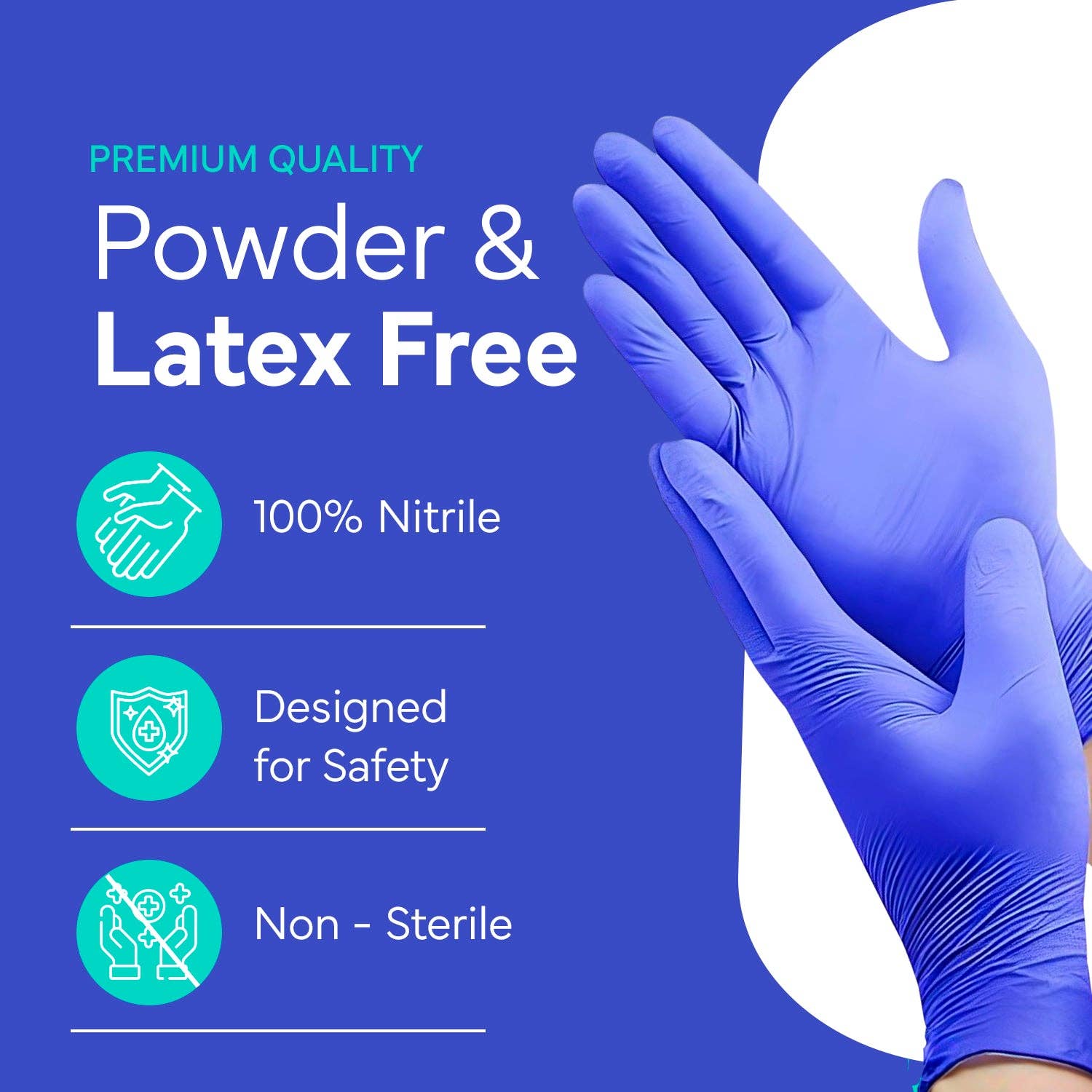 OWELL LLC - Wholesale Cleaning Gloves - OWELL Blue Medical Exam Nitrile Disposable Gloves -100 Count3