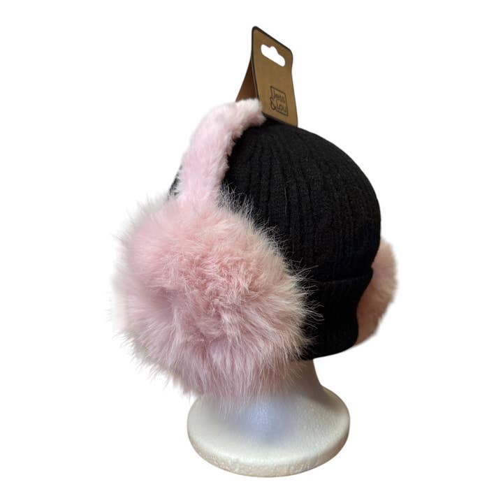 Pink Fluffy Earmuff EM101 for wholesale by Jess & Lou