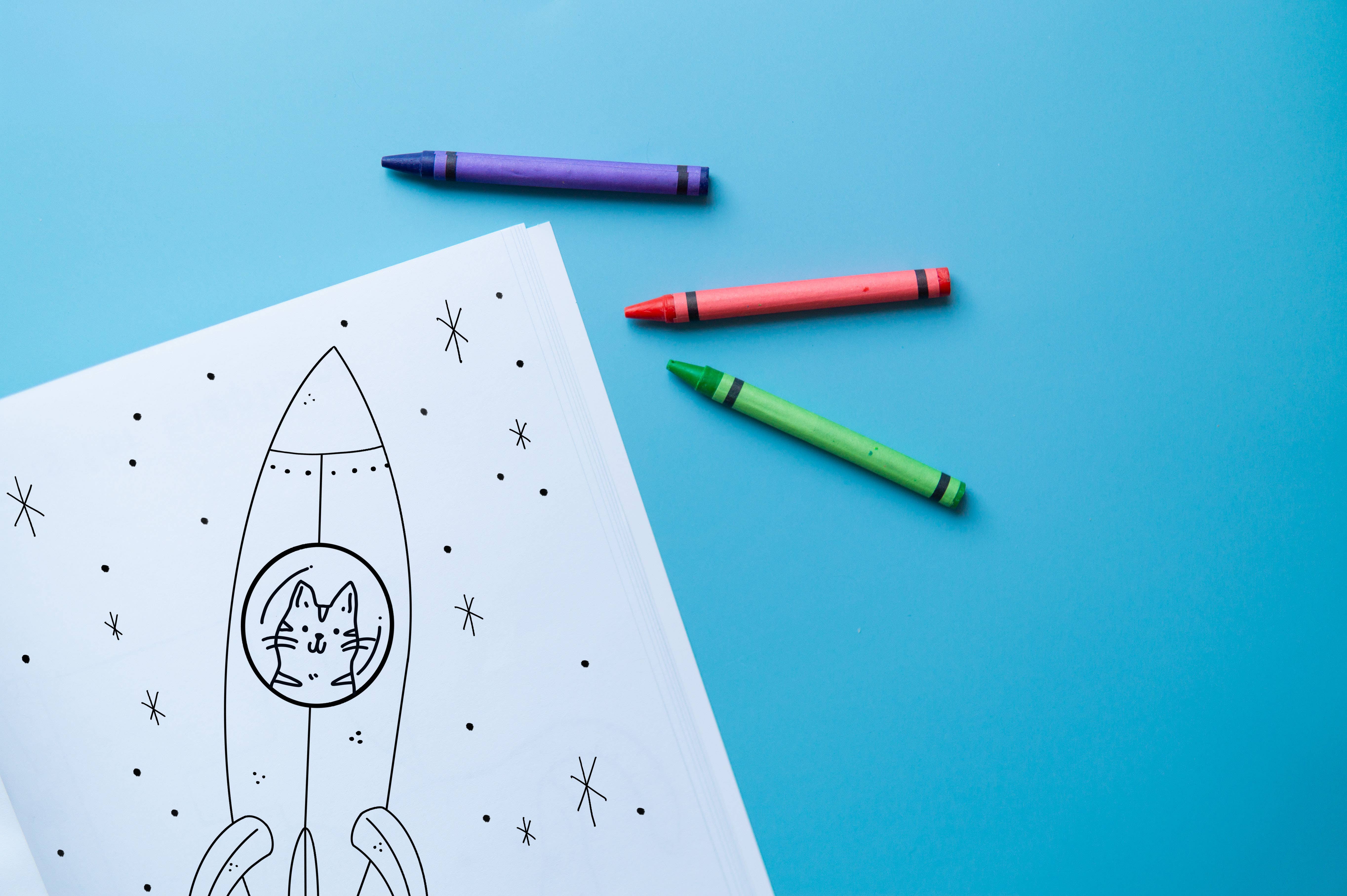 Brown Paper Fox – Livro para colorir - Crianças e bebés por atacado – Gatos no Espaço | Livro de Colorir | Capa Mole | 2ª Edição6