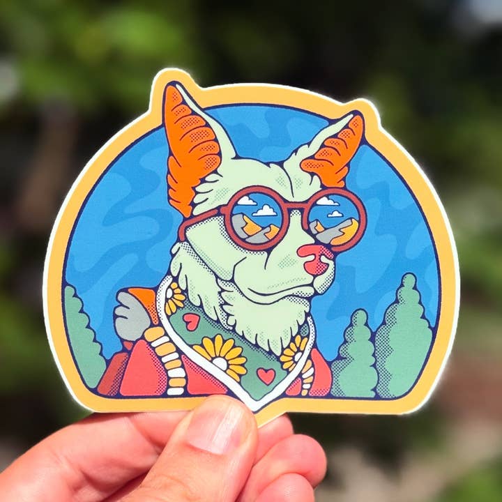 Backpack Hiking Dog | Sticker for wholesale by Menottees